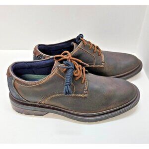 Men Clarks Burchill‎ Derby Oxford In Size 8 Beeswax Brown Blue Extreme Comfort